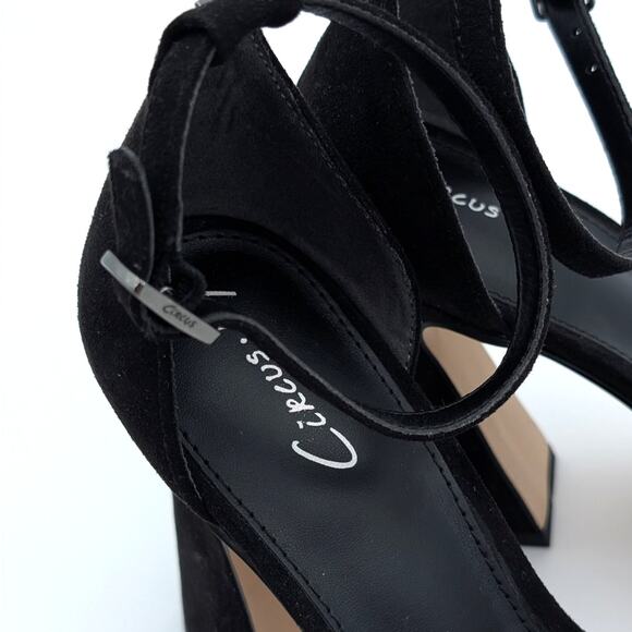 Circus NY Holmes Ankle Strap Block Heeled Sandal Women's Black Size US6 EU37 - Picture 10 of 10